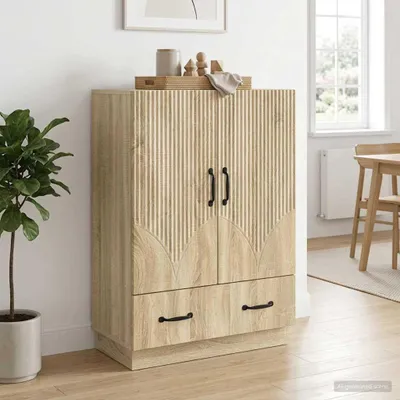 Zdjęcie produktu dla Komoda vidaXL z drewna dębowego Sonoma, 66 x 34,5 x 92 cm, materiał drewnopochodny