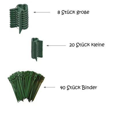 Produktbild von Pflanzenklammer- Set 68 Stück Mixed, Klammern + Binder