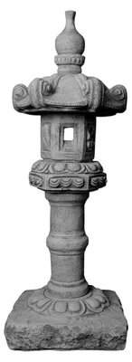 Produktbild von Japanische Steinlaterne Tachi-Gata aus Steinguss, Grau, Frostsicher für den Außenbereich, Höhe 83 cm, Gewicht 39 kg