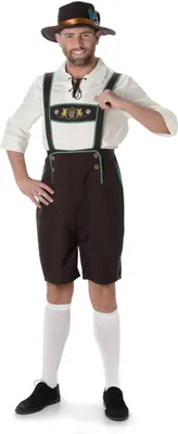 A man wearing a traditional Bavarian costume.