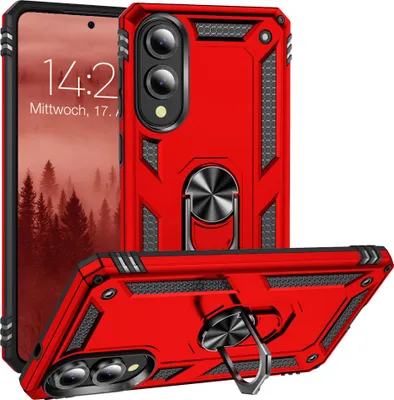 Produktbild von Armor Outdoor Handyhülle für Samsung Galaxy S25 Edge Handy Panzer Case Cover Schutzhülle Farbe: Rot