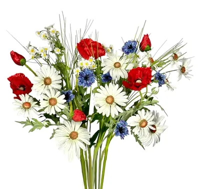 Produktbild von Künstlicher Wiesenblumenstrauß ca. 60cm, Feldblumen Gartenblumen