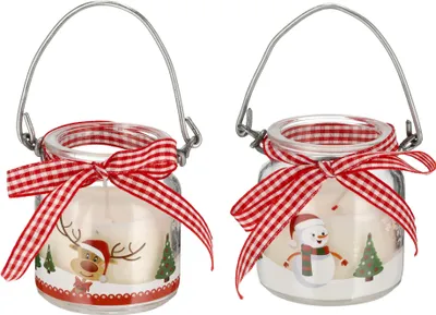 Produktbild von 2er  Duftkerzen im Glas Rentier Weihnachtsduft Weihnachtskerze Winterduft Kerzen