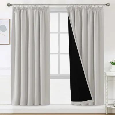 Image de Rideaux occultants pour l'intérieur - 2 pièces - Isolants thermiques - Insonorisants - Idéaux pour la chambre à coucher et le salon