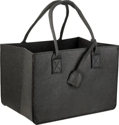 Produktbild von Schramm® Filztasche in 7 Farben 40x27x27cm Kaminholztasche Einkaufstasche Aufbewahrungstasche Filz Tasche Filztaschen, Farbe:schwarz / schwarz
