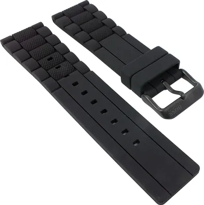 Produktbild von Hugo Boss 1513004 | Uhrenarmband aus Silikon schwarz 24mm 30106B