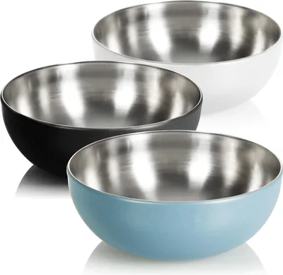 Produktbild von Edelstahl-Mischschüssel 3-teilig, 3L, 24cm, für Salat oder Snacks