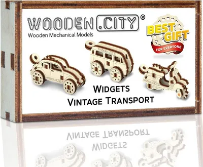 Zdjęcie produktu dla WOODEN.CITY Widgets Vintage Transport, 35 szt., Pojazdy, 14 lat(a)