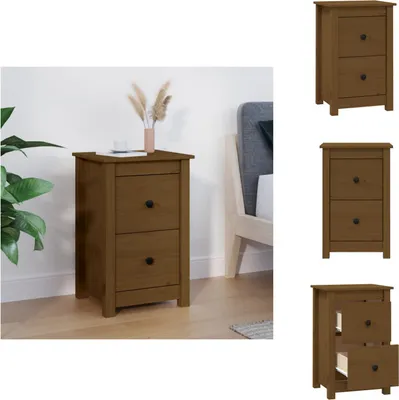 Produktbild von vidaXL Nachttisch Honigbraun 40x35x61,5 cm Massivholz Kiefer -  Nachttische