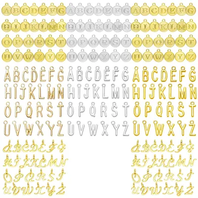 Buchstaben-Anhänger 208 Stück, 8 Alphabet-Sets, Legierung, für DIY-Schmuck