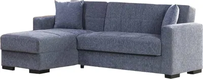 Produktbild von Schlafsofa Ddajca, Eckschlafsofa mit umkehrbarer Halbinsel, Aufbewahrungssofa für Wohnzimmer mit chaiselongue und 2 Kissen, 230x150h81 cm, Grau