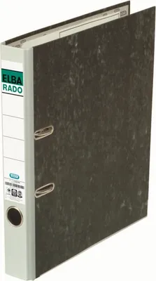 Produktbild von Ordner rado A4 Wolkenmarmor 50mm schmal grau Packung mit 20 Stück