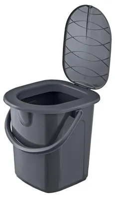 Image de Toilettes portables pour camping, 22 litres - Couleur gris, écologique - Capacité maximale : 120 kg