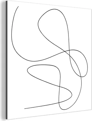 Produktbild von MuchoWow Wanddekoration Metall Metallbild Wandkunst 50x50 cm Linienkunst - Minimalismus - Abstrakt MuchoWow Aluminium Gemälde - Alubild - Industrial