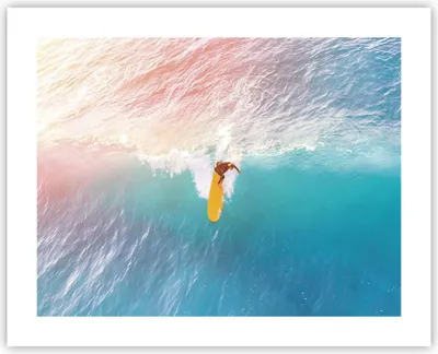 Produktbild von Poster - Poster ohne Rahmen - Surfen Welle Licht - 50x40 cm - Wand Bild - Wanddeko - Wandbilder - Kunstposter - Wandposter - Bilder - Kunstdruck - Wanddekoration - Wandbild - P2XAA50x40-4409