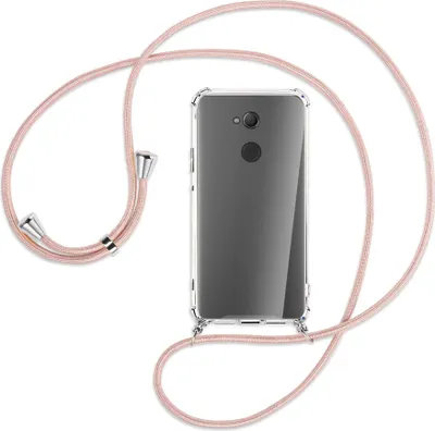 Produktbild von Handykette Backcover-Schutzhülle mit Band (Metall silberfarben) für Sony Xperia XA2 Ultra - roségold