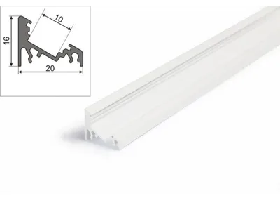 Produktbild von LED Aluprofil 2 Meter Corner 30° Weiß ohne Abdeckung