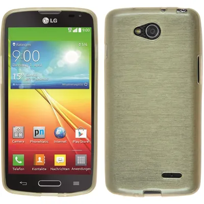 Produktbild von PhoneNatic Case kompatibel mit LG L90 - gold Silikon Hülle brushed + 2 Schutzfolien