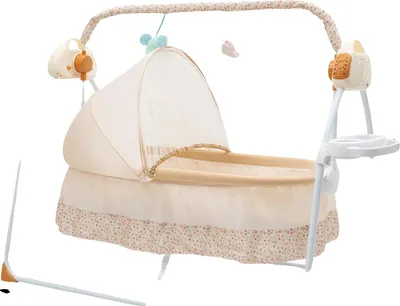 Produktbild von Elektrische Babywiege, Fernbedienung, 5 Schaukelgeschwindigkeiten, Khaki