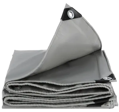 Produktbild von Abdeckplane 450 g/m² PVC-Gewebeplane mit Ösen, Grau, 3m x 4m