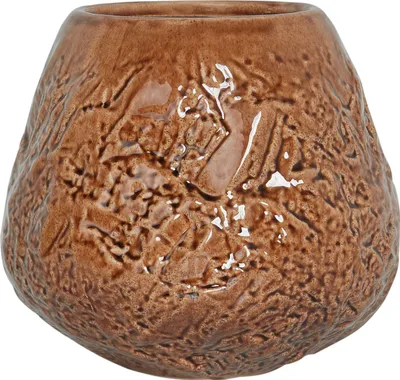 Produktbild von BELIANI Blumenvase Braun aus Steinzeug 22 cm Modernes Design Wasserdicht Wohnaccessoires Vase Dekovase für Blumen
