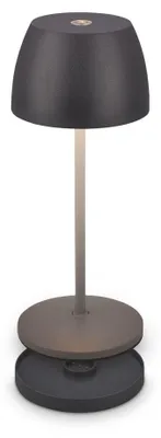 Image de Briloner Serina Mini lampe de table LED sans fil IP44, variateur, tactile, protection contre les éclaboussures, sans fil, anthracite, Ø8 x 20,5 cm