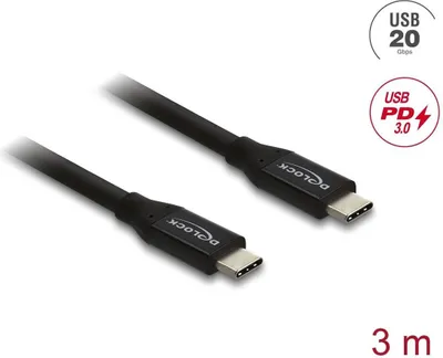 Image de Câble USB-C 20 Gbps 3 m | USB PD 60 W et 4K@144Hz