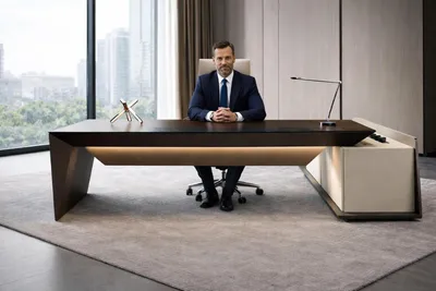 Produktbild von Stilvoller Schreibtisch Minimalistischer Bürotisch Chefschreibtisch