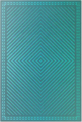 Produktbild von Geometrische Rhomben moderne Linien – Vinyl Fußmatte – 150x225 cm – Rutschfest, Pflegeleicht & Langlebig