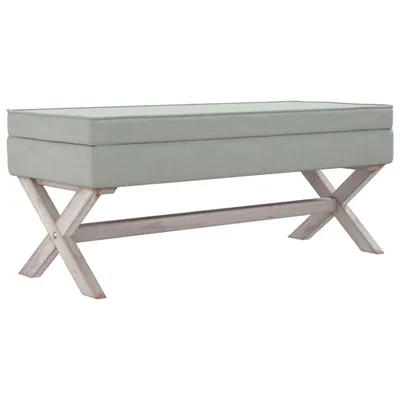 Obrázek produktu pro Stolička s úložným prostorem světle šedá 110x45x49 cm samet