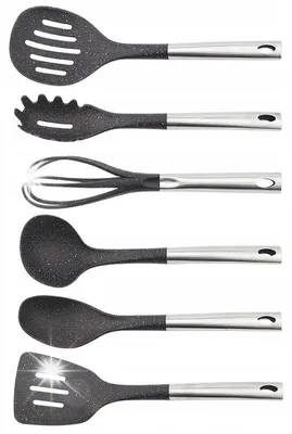 Produktbild von Küchenutensilien-Set 7-teilig mit Ständer - Hochtemperaturbeständig