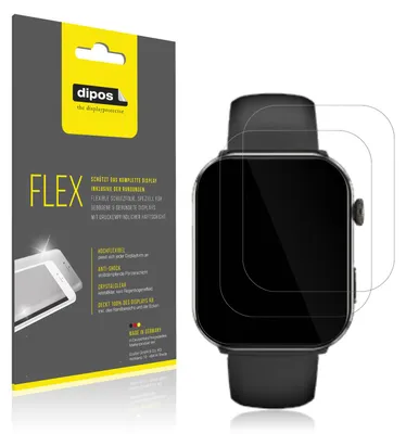 Produktbild von 2x Schutzfolie für yozhiqu Smartwatch 1.96 Zoll Folie, 100% Displayabdeckung, dipos Flex