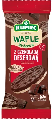 Obrázek produktu pro Rýžové vafle v hořké čokoládě 60 g