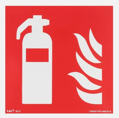 Produktbild von notlok Safety Work - 1x - Brandschutzschild - Feuerlöscher  - 15x15cm | PVC Platte + Schaumstoffklebeband | Feuerlöscher Schild Nachleuchtend