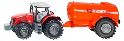 Image de Tracteur jouet Siku Massey Ferguson avec réservoir à vide, en plastique