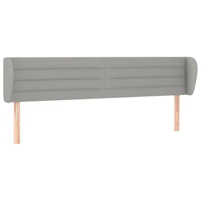Image de Tête de lit avec oreilles gris clair 203x23x78/88 cm Tissu
