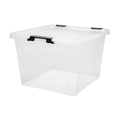 Produktbild von 23x Scharnierbox 26L 40x40x27cm Transparent Deckel Aufbewahrung Spielzeugkisten