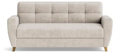 Image de Best Mobilier Thibault - Canapé 3 places convertible express couchage quotidien 140 cm matelas 14 cm en velours texturé , Beige