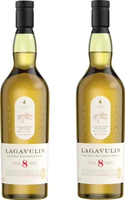Immagine prodotto di Lagavulin 8 anni, confezione da 2, Single Malt, whisky, scotch, alcol, bevanda alcolica, bottiglia, 48%, 700 ml, 735273