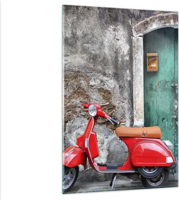 Produktbild von Bilder auf glas - Einteilig - Scooter transport italien retro - 80x120cm - Glasbilder - Wandbilder - Bilder - Wanddekoration aus Glas - Glas Bilder - Wandbild auf Glas - GPA80x120-2571