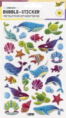 Produktbild von folia Bubble-Sticker UNDERWATER 1 Blatt à 28 Sticker