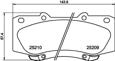 Produktbild von HELLA Bremsbeläge Satz Vorne Bremsklötze für TOYOTA HILUX III Pick-up (TGN1, GGN2, GGN1, KUN2, KUN1) 8DB 355 015-821