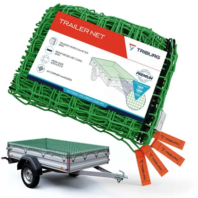Productafbeelding van Aanhangernet ladingnet - 1,5 x 2,2 m - Met hoekmarkeringen - Rubberen touw