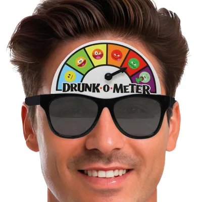 Produktbild von Junggesellenabschied Drunkometer Partybrille Bier Spaß Feier Accessoire Trinkspiel Spaßartikel Männerabend Junggesellenfeier, Farbe: Schwarz