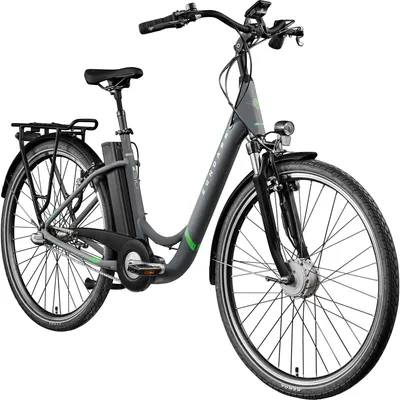 Produktbild von Zündapp Z510 E Bike 28 Zoll Damenfahrrad ab 155 cm mit 3 Gang Nabenschaltung und Rücktrittbremse grau/grün