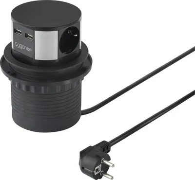 Immagine prodotto di SY-4780156 Steckdosenturm Schwarz Silber Schutzkontakt 1 St. (SY-4780156)