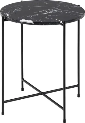 Image de Smuk Table d'appoint Ø 42 cm Shannon Marbre noir