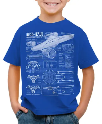 Produktbild von style3 NCC-1701 Blaupause T-Shirt Kinder christopher pike star