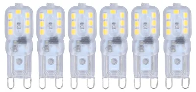 Image de Ampoule G9, dimmable, protection des yeux, à économie d'énergie, 14 LED, 3 W, pour lustres et lampes de table, lot de 6, couleur naturelle, 110 V