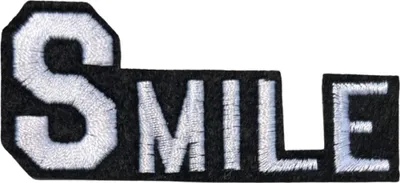 Produktbild von Emblem-Aufnäher zum Aufbügeln mit Smile-Text